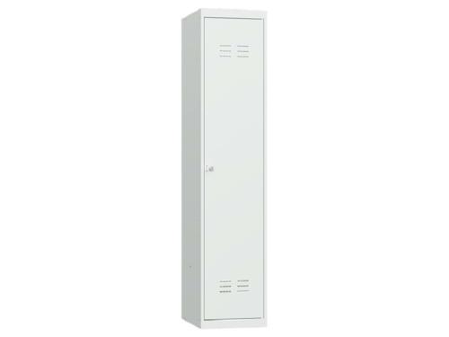 Металлический шкаф для одежды ШР-12 L400П на заклепках с перегородкой