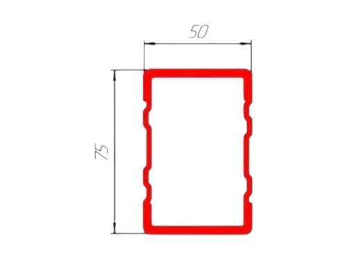 Ригель СТСМ 2700х75х50 полимер RAL 3020