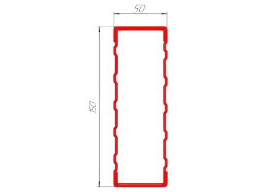 Ригель СТСМ 3300х150х50 полимер RAL 3020