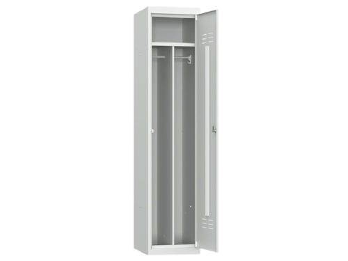 Металлический шкаф для одежды ШР-12 L400П на заклепках с перегородкой